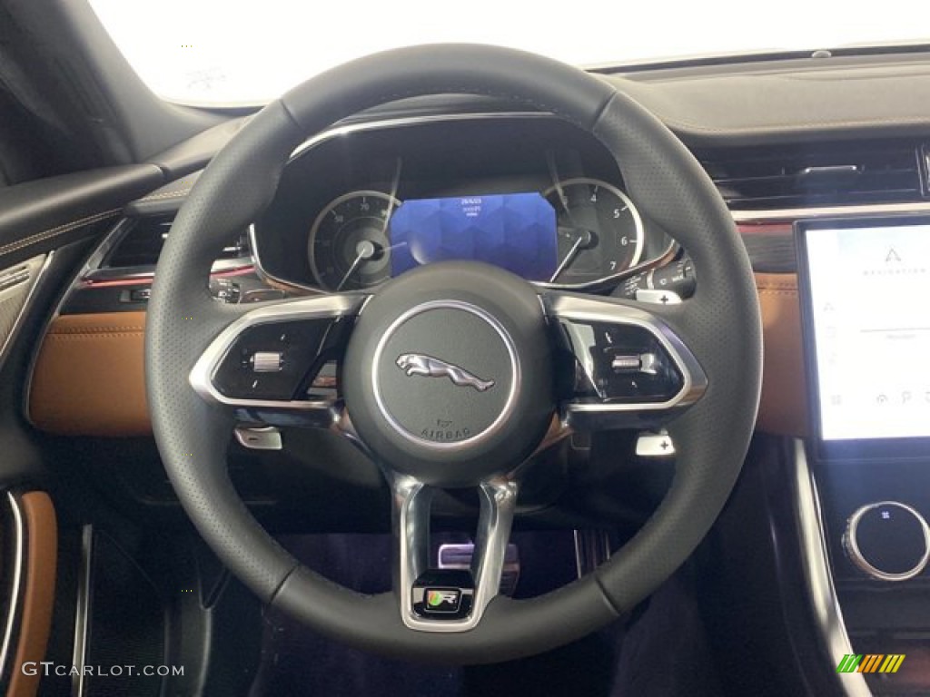 2023 Jaguar XF R-Dynamic SE AWD Siena Tan/Ebony Steering Wheel Photo #146269651
