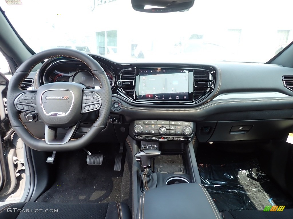 2023 Dodge Durango R/T Hemi Orange AWD Black/Orange Accent Stitching Dashboard Photo #146269982
