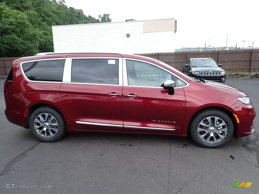 2023 Pacifica Pinnacle Plug-In Hybrid - Velvet Red Pearl / Caramel/Black photo #7