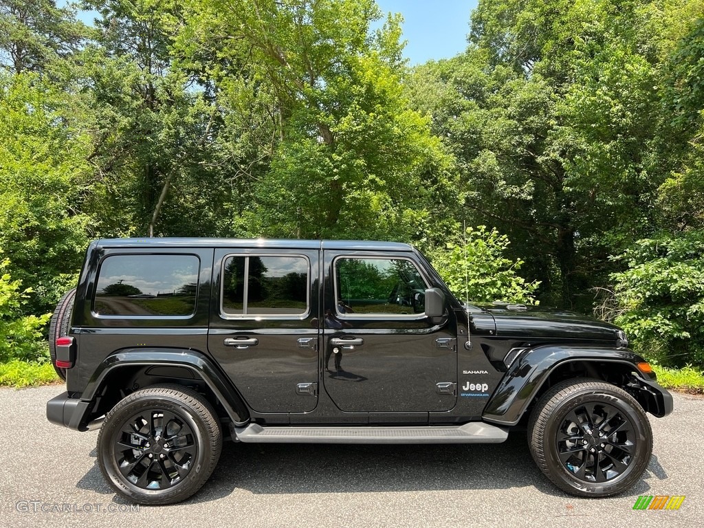 Black 2023 Jeep Wrangler Unlimited Sahara 4XE Hybrid Exterior Photo #146271506
