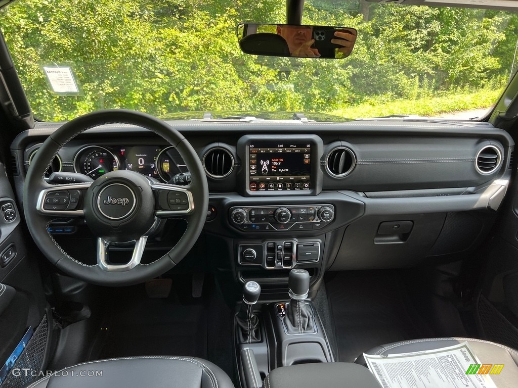 2023 Jeep Wrangler Unlimited Sahara 4XE Hybrid Black Dashboard Photo #146271738