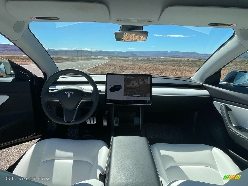 2019 Tesla Model 3 Performance Black and White Dashboard Photo #146277108