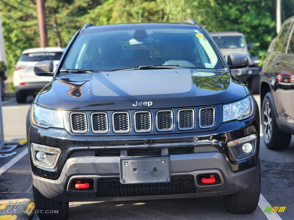 2020 Compass Trailhawk 4x4 - Diamond Black Crystal Pearl / Ruby Red/Black photo #1