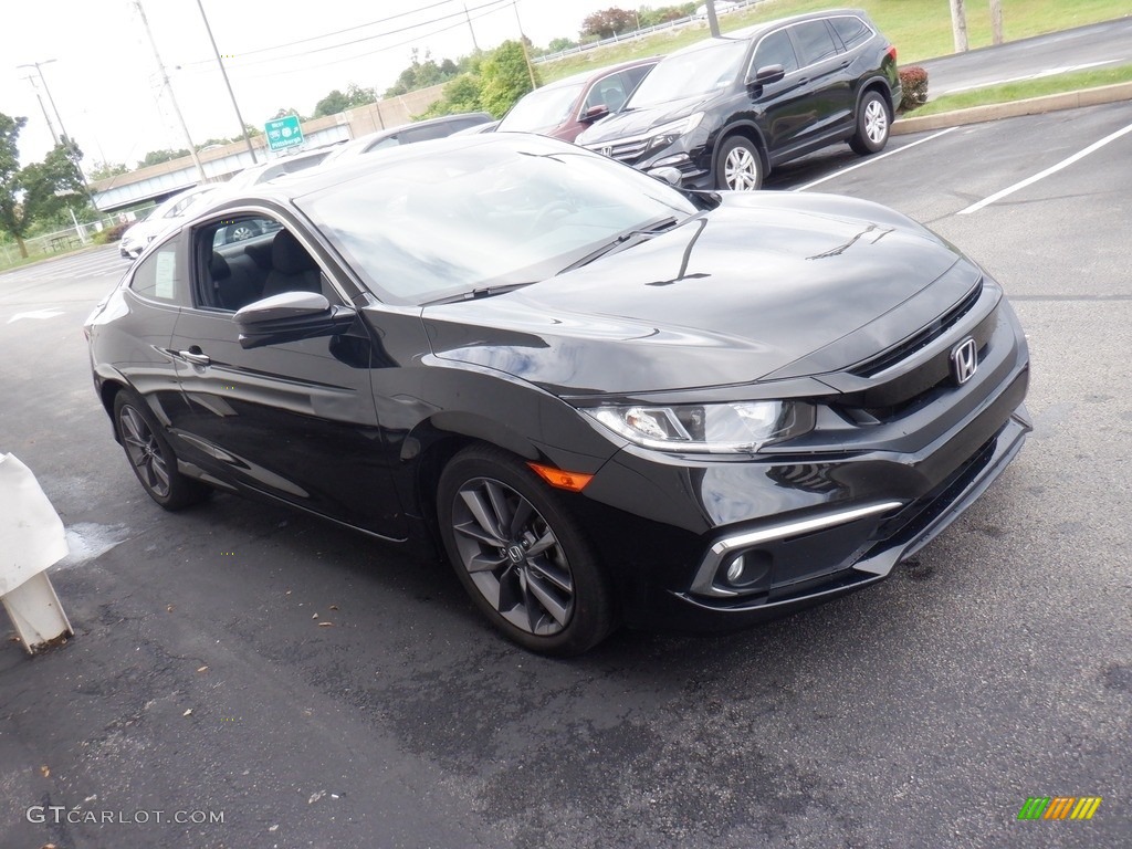 2020 Civic EX Coupe - Crystal Black Pearl / Black photo #4