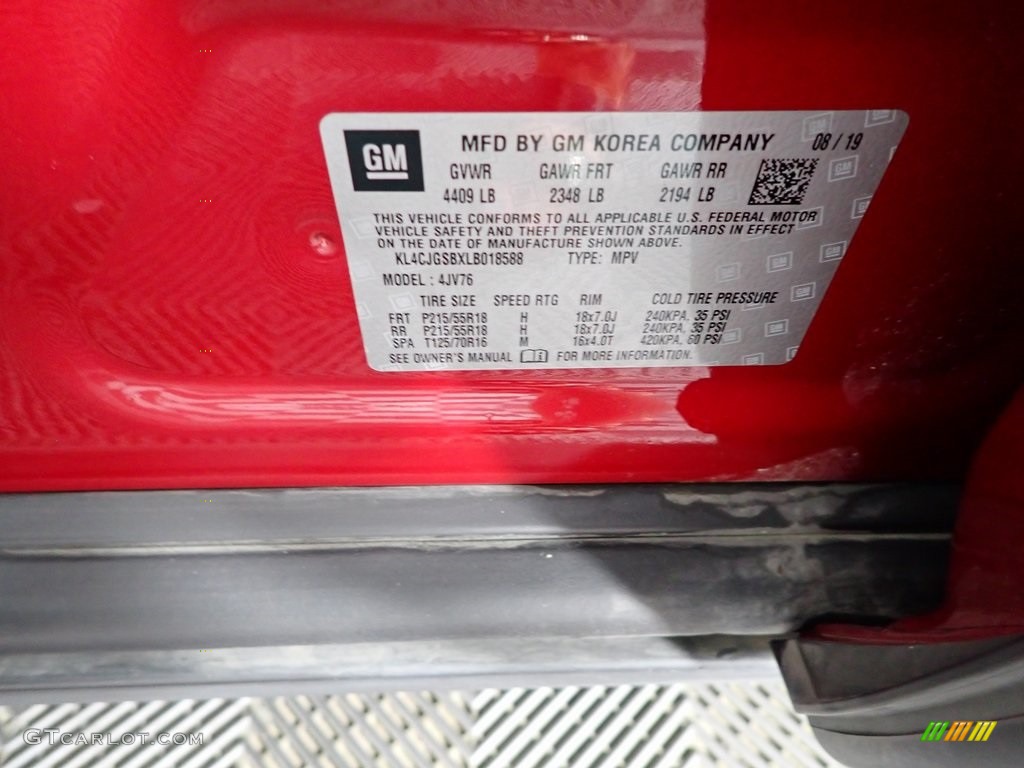 2020 Encore Essence AWD - Winterberry Red Metallic / Shale/Ebony Accents photo #35