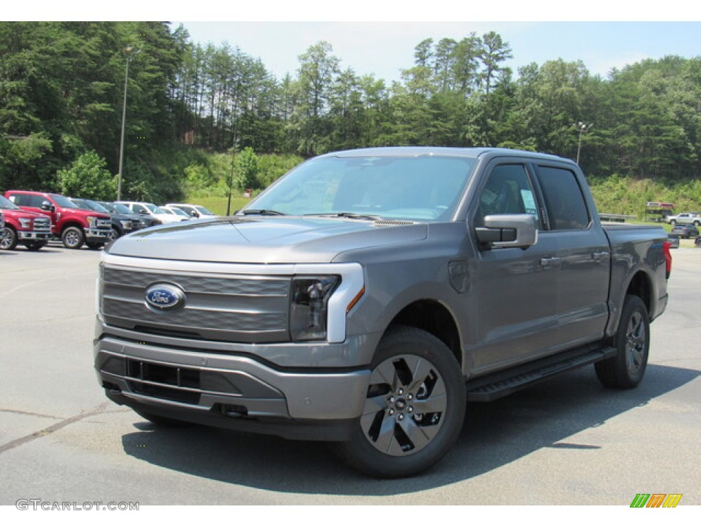 Carbonized Gray Metallic 2023 Ford F150 Lightning Lariat 4x4 Exterior Photo #146282821