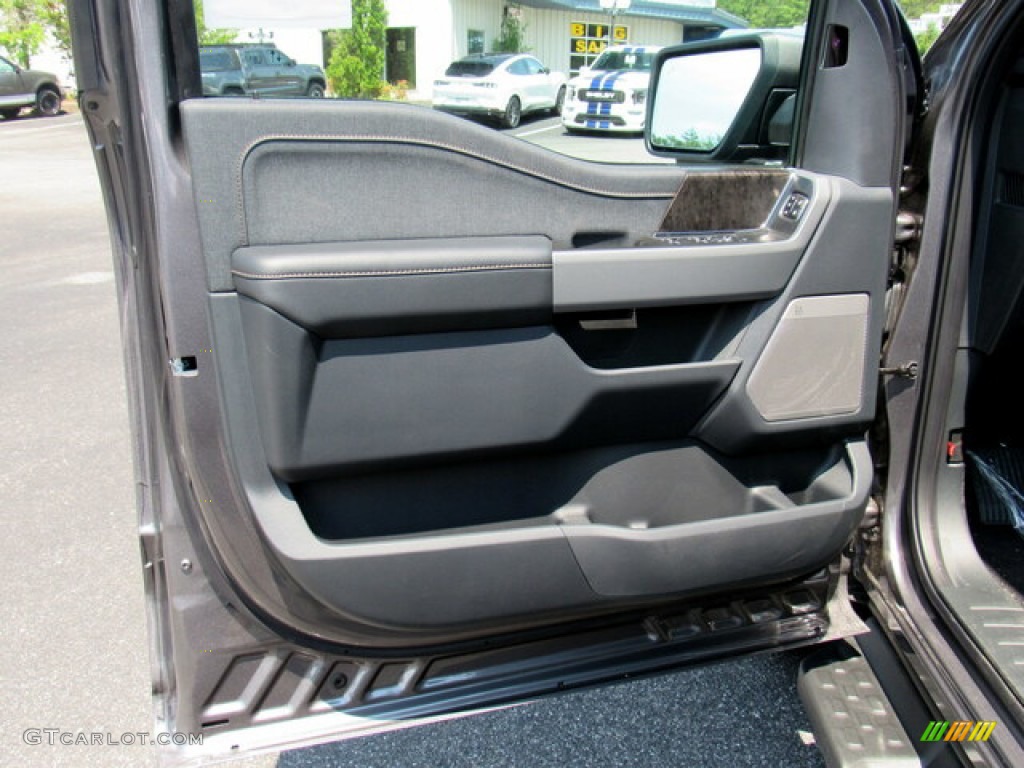 2023 Ford F150 Lightning Lariat 4x4 Black/Slate Gray Door Panel Photo #146282887