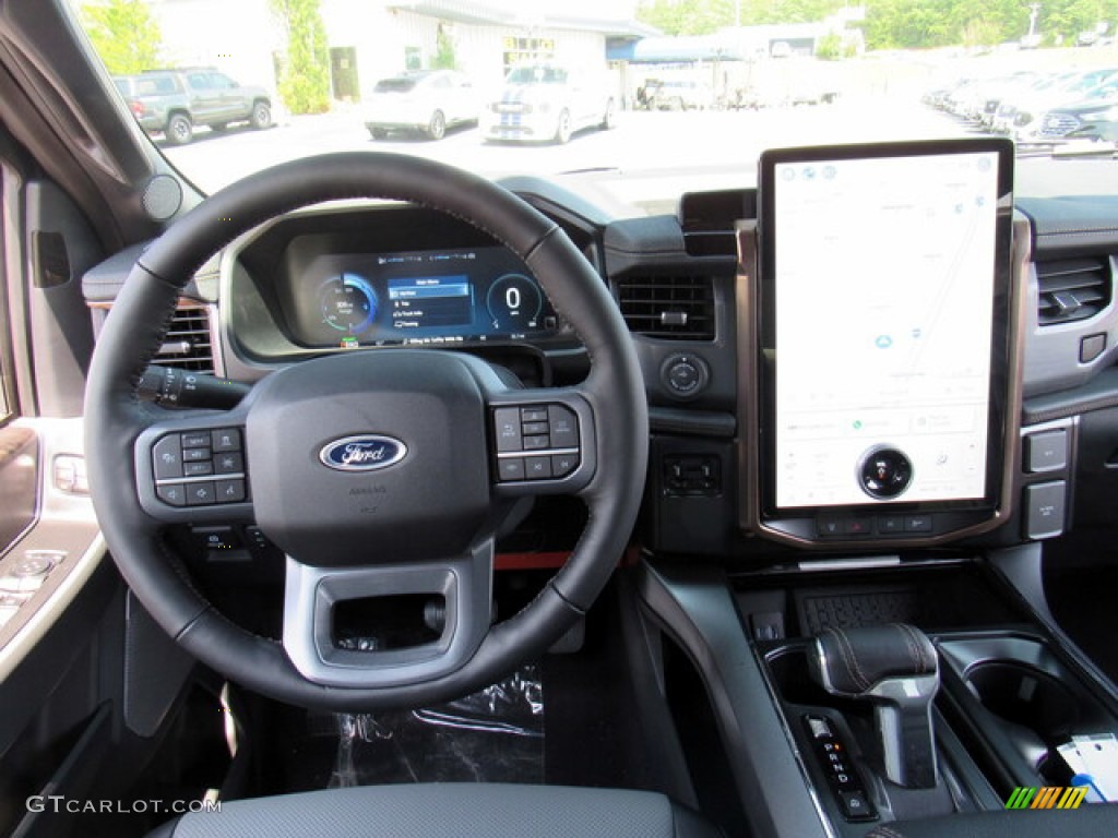 2023 Ford F150 Lightning Lariat 4x4 Black/Slate Gray Dashboard Photo #146282923