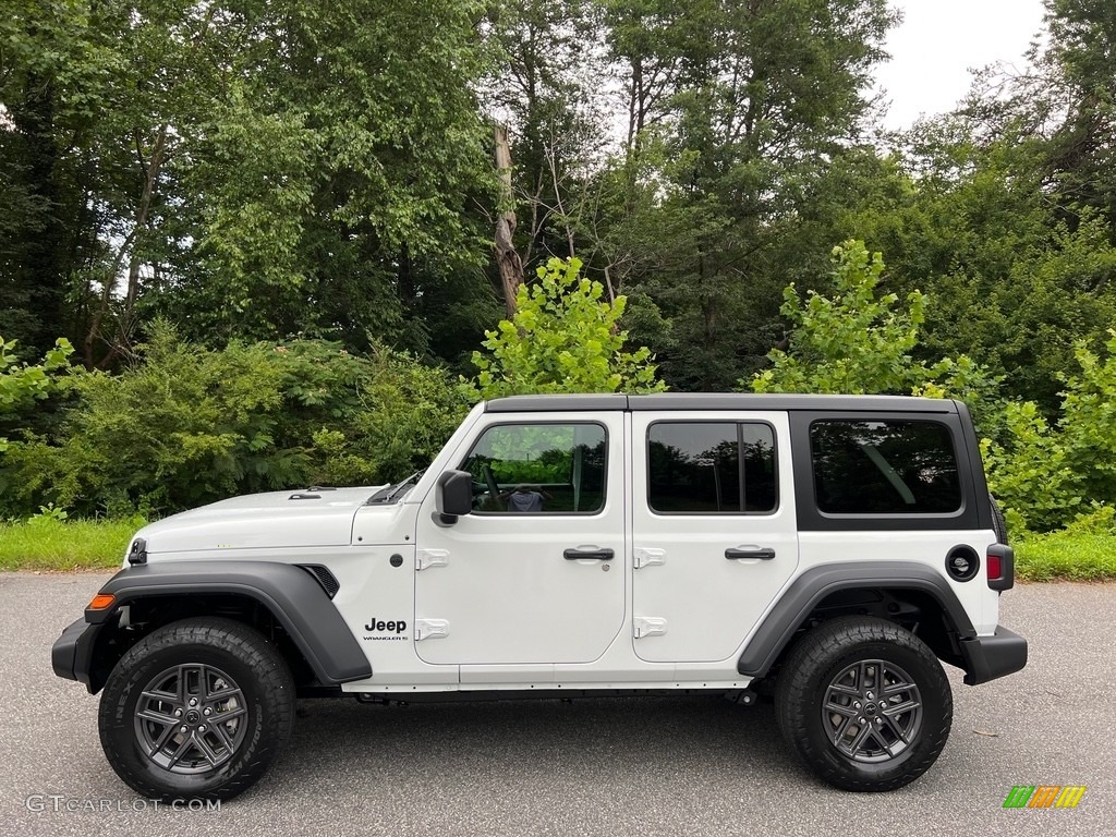 Bright White 2024 Jeep Wrangler 4-Door Sport S 4x4 Exterior Photo #146283097