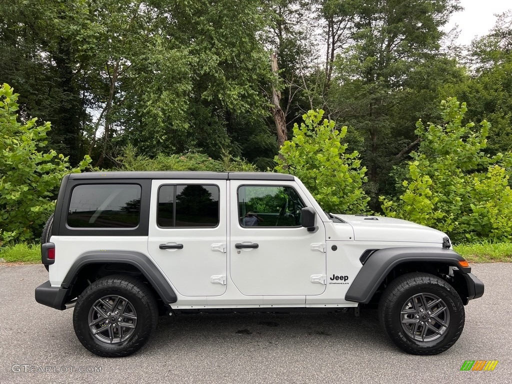 Bright White 2024 Jeep Wrangler 4-Door Sport S 4x4 Exterior Photo #146283139