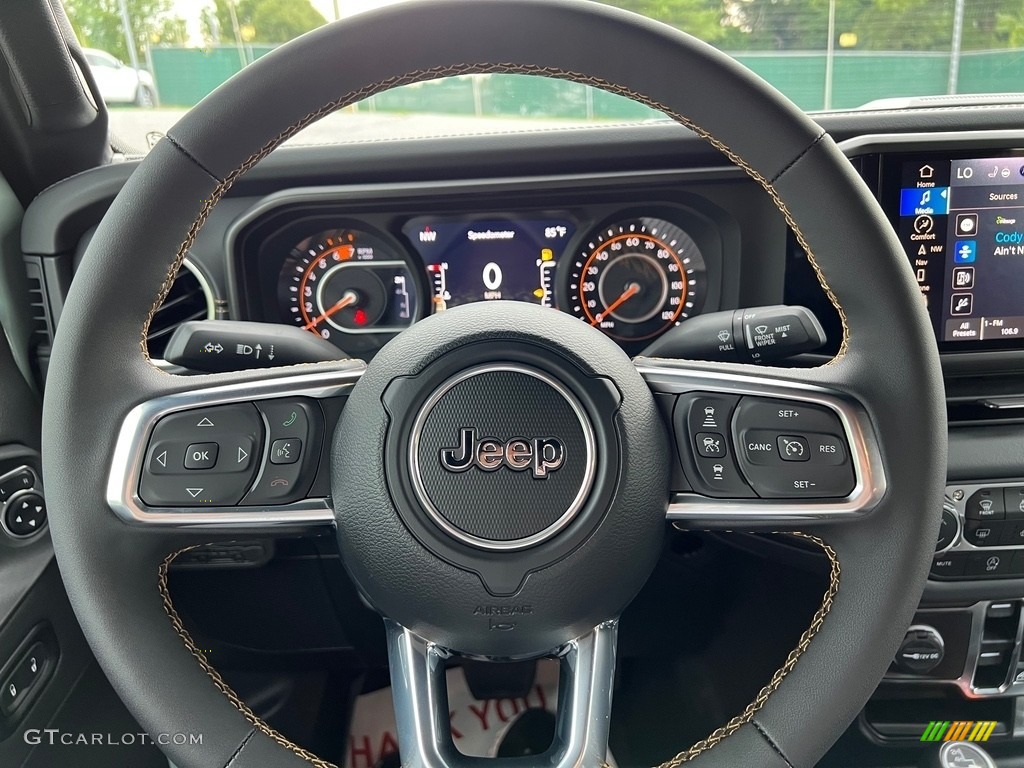 2024 Jeep Wrangler 4-Door Sahara 4x4 Black Steering Wheel Photo #146283484