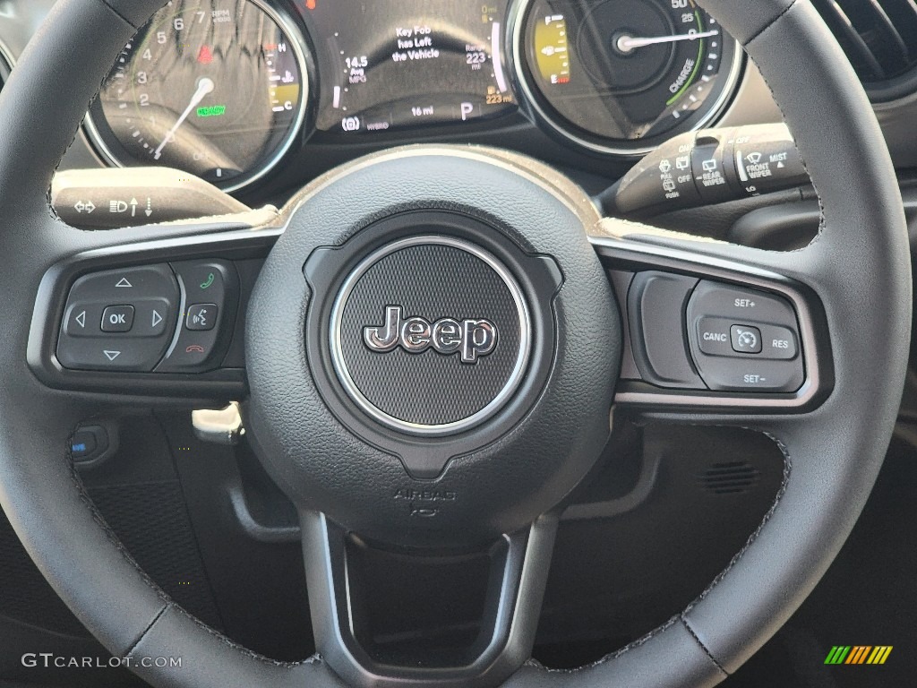 2023 Jeep Wrangler Unlimited Willys 4XE Hybrid Black Steering Wheel Photo #146286263