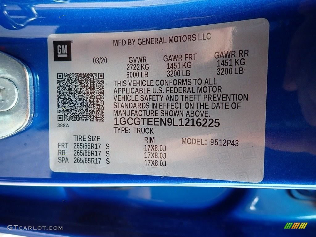 2020 Colorado ZR2 Crew Cab 4x4 - Kinetic Blue Metallic / Jet Black photo #15