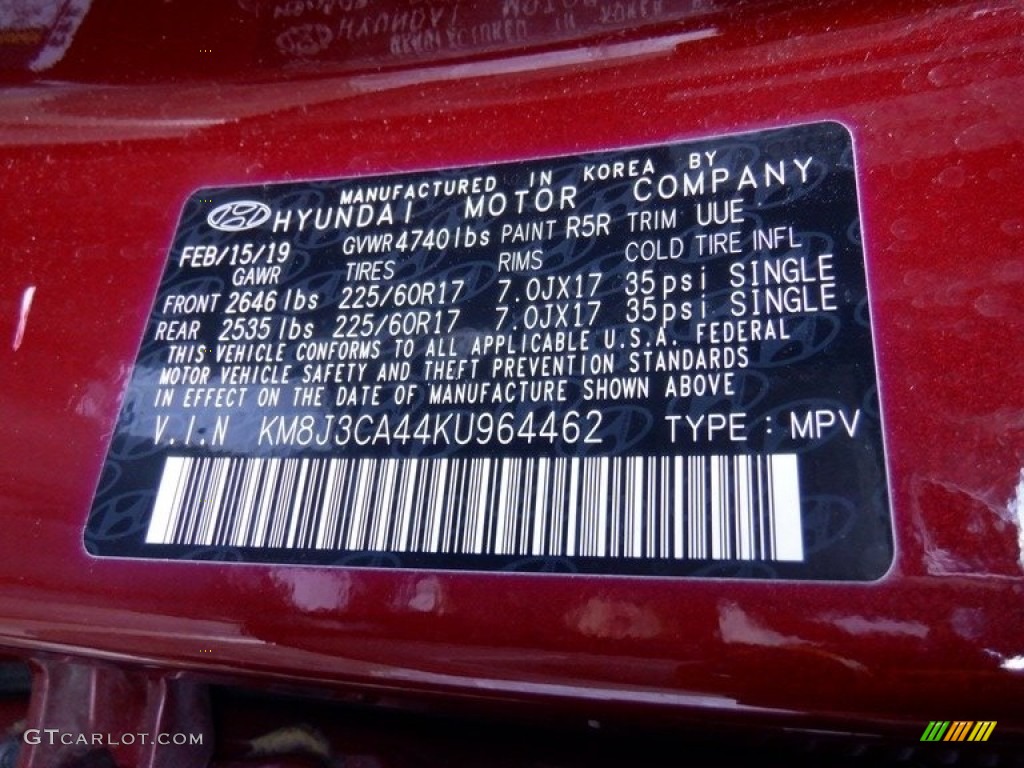 2019 Tucson Color Code R5R for Gemstone Red Photo #146287430
