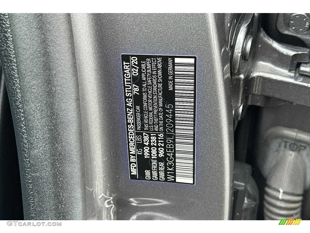 2020 A 220 Sedan - Mountain Grey Metallic / Black photo #37