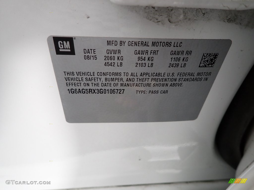 2016 ATS 2.0T AWD Sedan - Crystal White Tricoat / Light Platinum photo #33