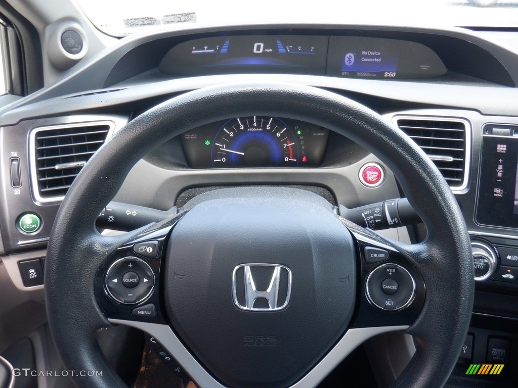 2015 Honda Civic EX Sedan Black Steering Wheel Photo #146291537