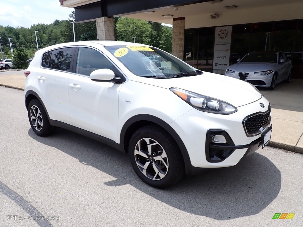 2021 Sportage LX AWD - Clear White / Black photo #2