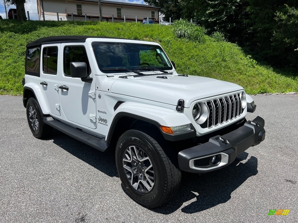 Bright White 2024 Jeep Wrangler 4-Door Sahara 4x4 Exterior Photo #146296886