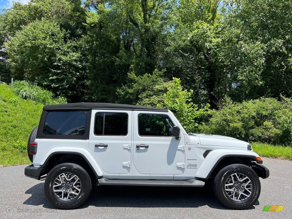 Bright White 2024 Jeep Wrangler 4-Door Sahara 4x4 Exterior Photo #146296907