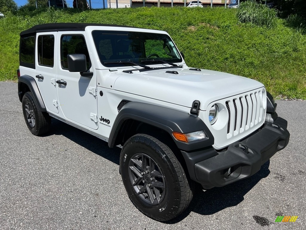 Bright White 2024 Jeep Wrangler 4-Door Sport S 4x4 Exterior Photo #146297747