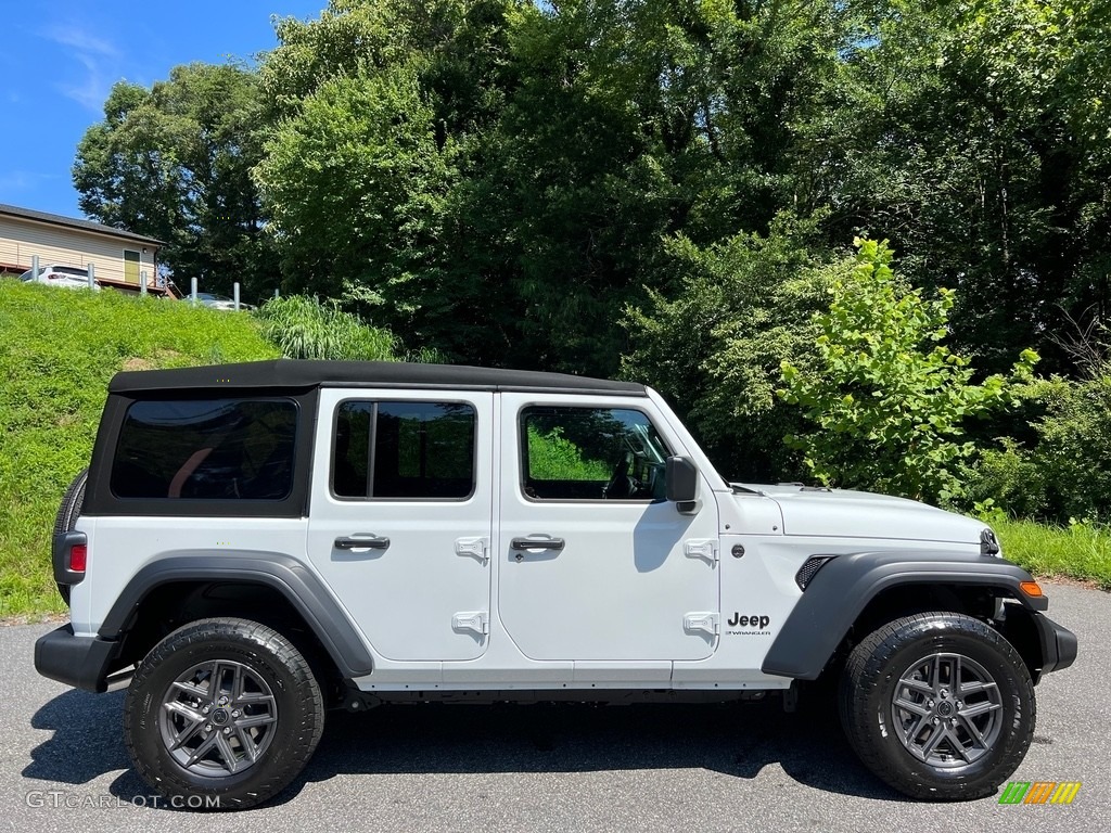 Bright White 2024 Jeep Wrangler 4-Door Sport S 4x4 Exterior Photo #146297771