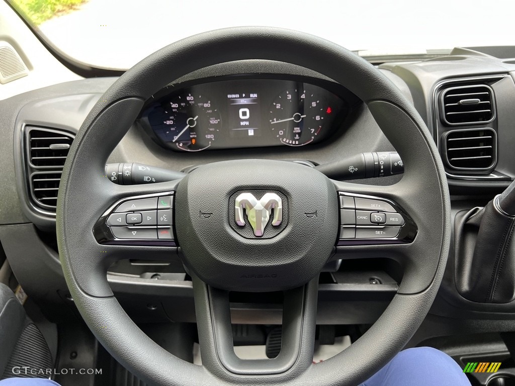 2023 Ram ProMaster 2500 High Roof Cargo Van Black Steering Wheel Photo #146298836
