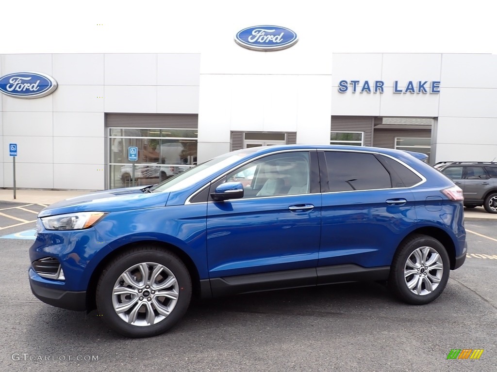 2023 Edge Titanium AWD - Atlas Blue Metallic / Medium Soft Ceramic photo #1