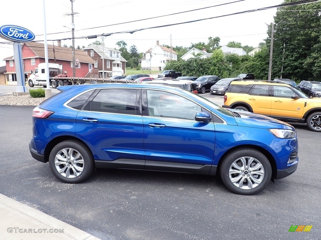 Atlas Blue Metallic 2023 Ford Edge Titanium AWD Exterior Photo #146298995
