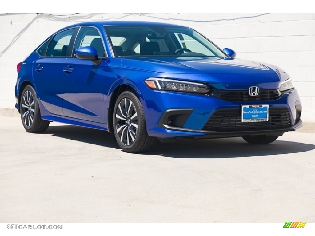 2023 Civic EX Sedan - Aegean Blue Metallic / Black photo #1