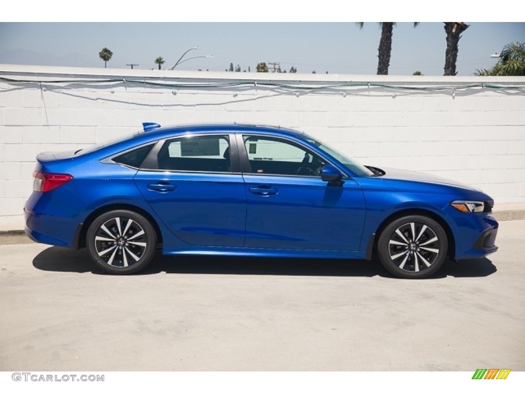 2023 Civic EX Sedan - Aegean Blue Metallic / Black photo #8