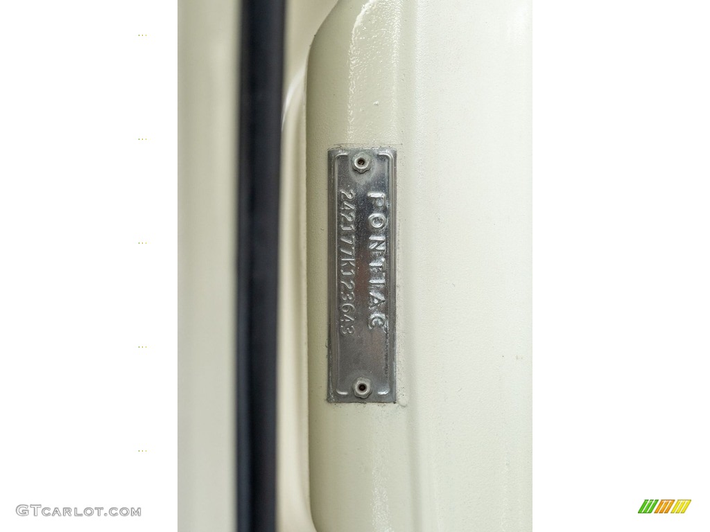 1967 Pontiac GTO 2 Door Hardtop Info Tag Photo #146300591