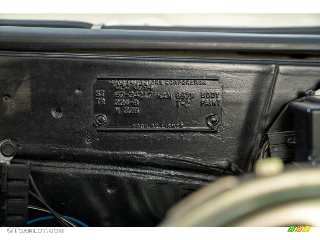 1967 Pontiac GTO 2 Door Hardtop Info Tag Photo #146300771