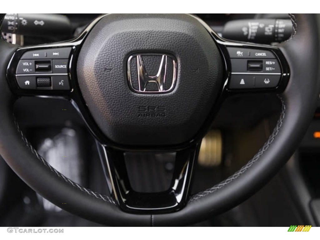 2023 Honda Civic Sport Hatchback Black Steering Wheel Photo #146301128