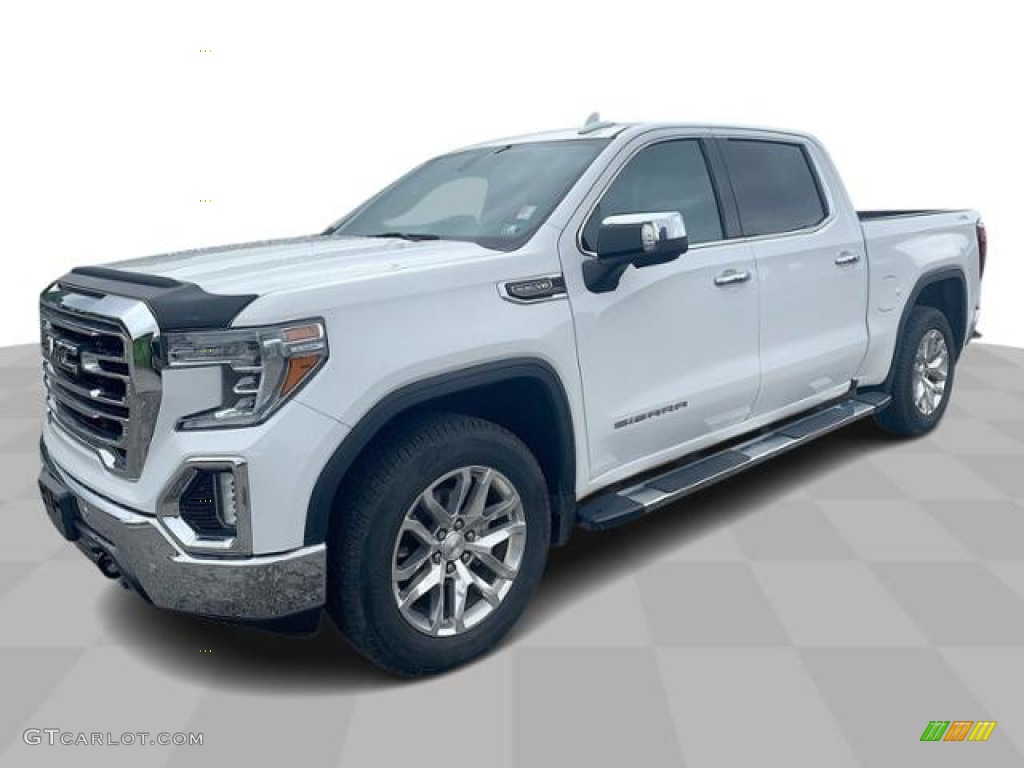 2020 Sierra 1500 SLT Crew Cab 4WD - Summit White / Dark Walnut/Slate photo #1