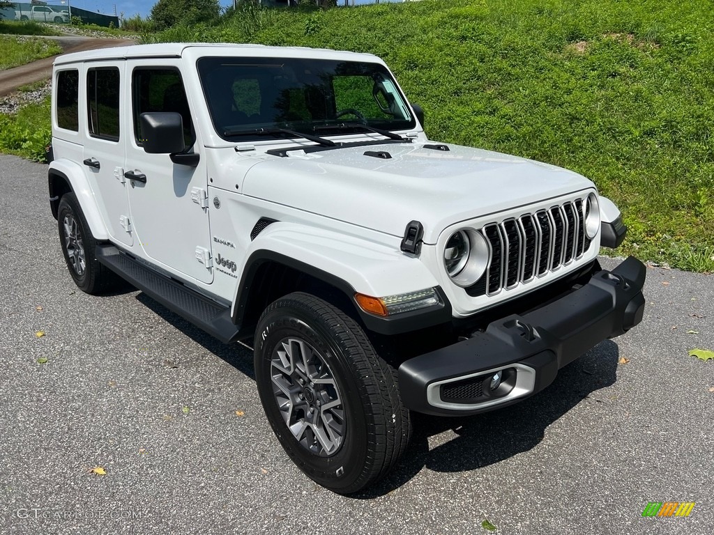 Bright White 2024 Jeep Wrangler 4-Door Sahara 4x4 Exterior Photo #146303958