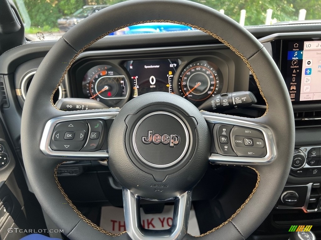2024 Jeep Wrangler 4-Door Sahara 4x4 Black Steering Wheel Photo #146304063