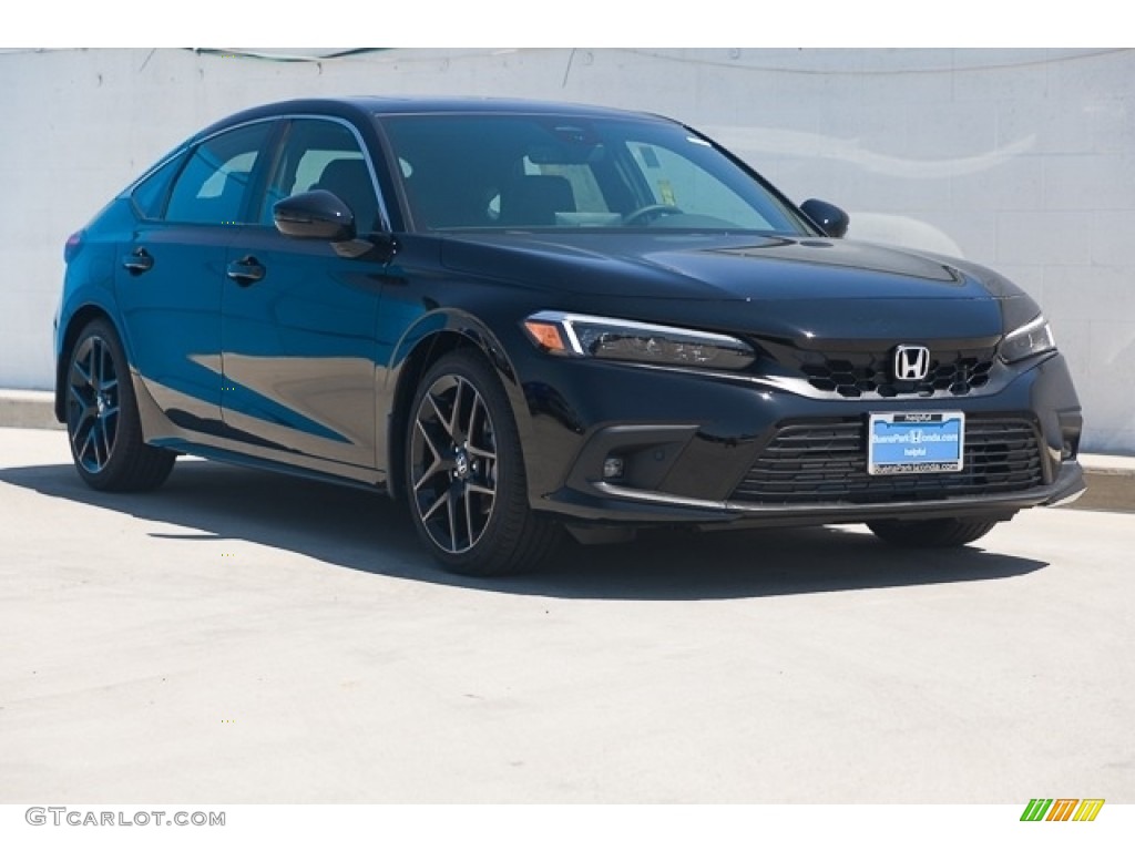 Crystal Black Pearl 2023 Honda Civic Sport Touring Hatchback Exterior Photo #146304683