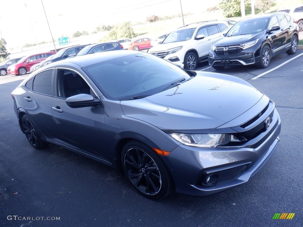 2020 Civic Sport Sedan - Modern Steel Metallic / Black photo #4