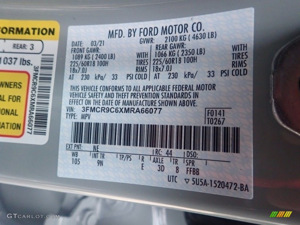 2021 Ford Bronco Sport Outer Banks 4x4 Color Code Photos