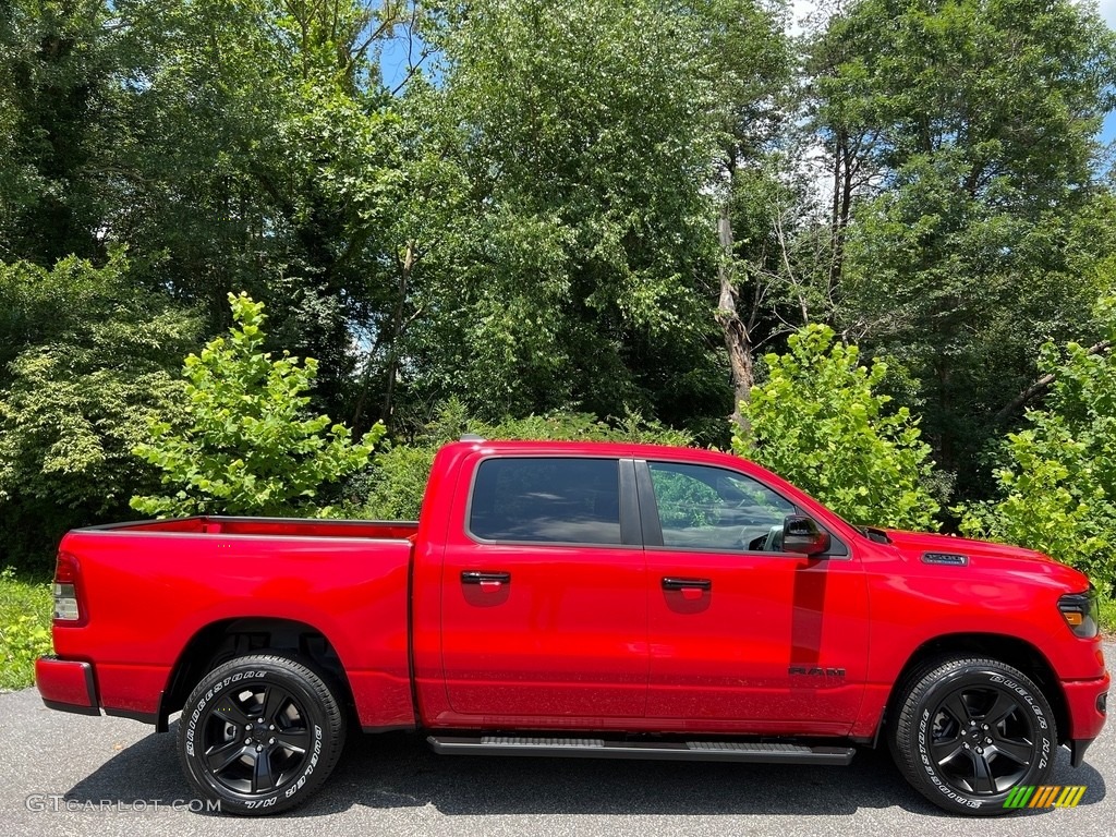 Flame Red 2023 Ram 1500 Big Horn Night Edition Crew Cab 4x4 Exterior Photo #146307506