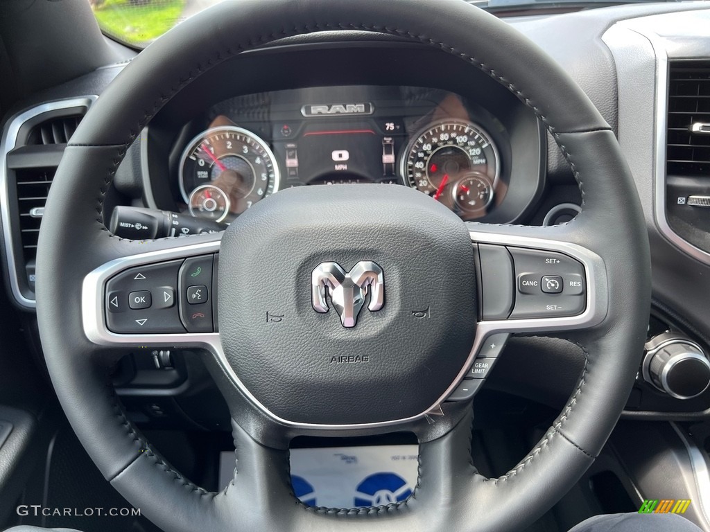 2023 Ram 1500 Big Horn Night Edition Crew Cab 4x4 Black Steering Wheel Photo #146307809