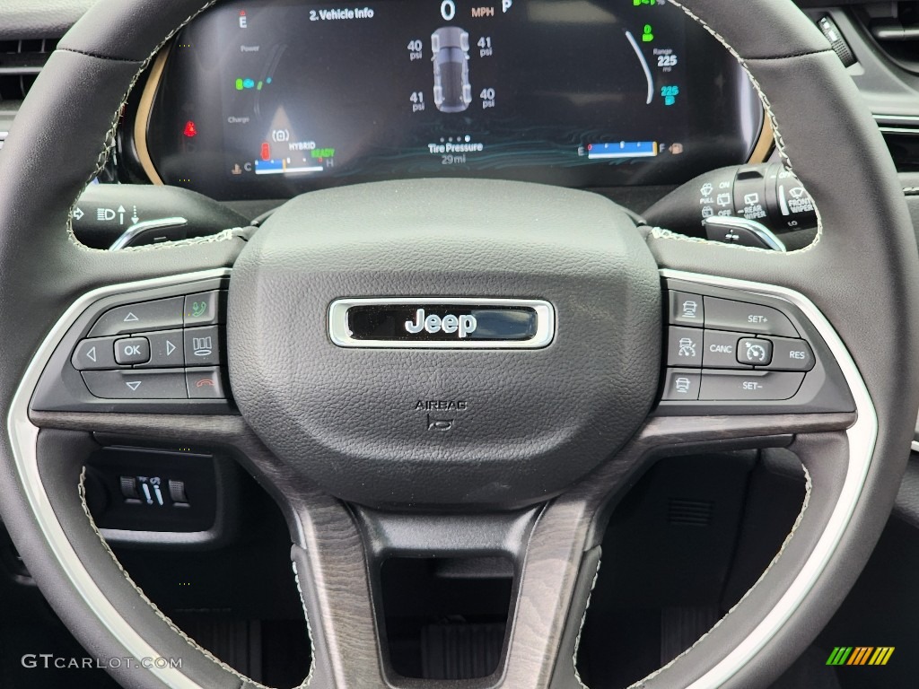 2023 Jeep Grand Cherokee 4XE Global Black Steering Wheel Photo #146308343