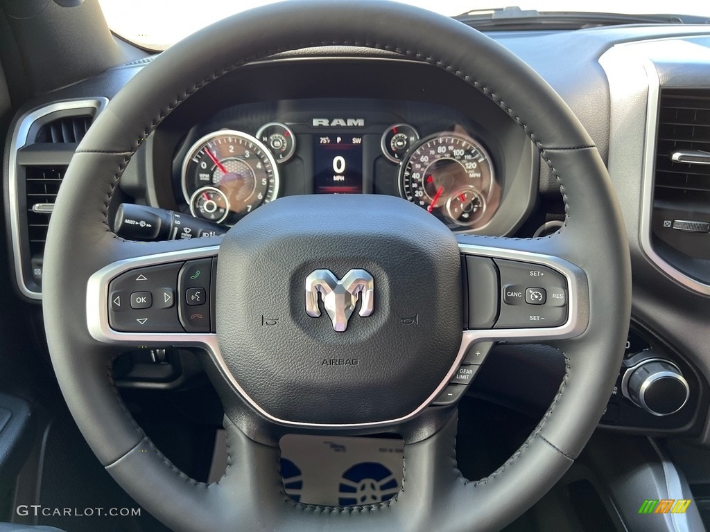 2023 Ram 1500 Big Horn Crew Cab 4x4 Black Steering Wheel Photo #146308499