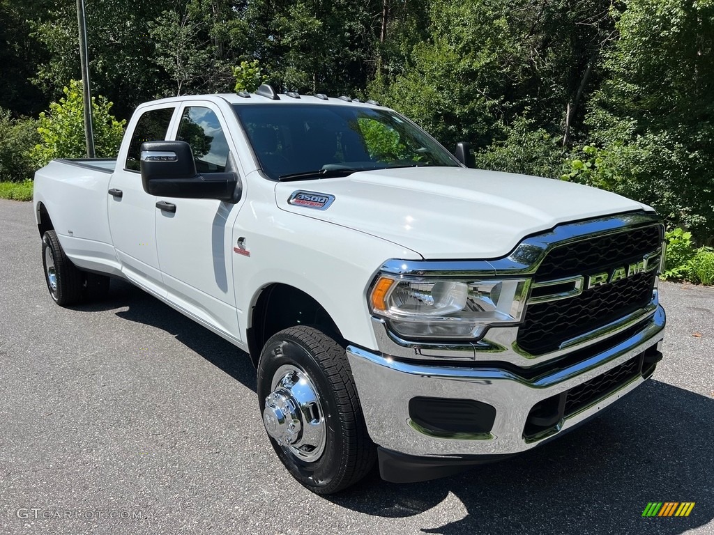 Bright White 2023 Ram 3500 Tradesman Crew Cab 4x4 Exterior Photo #146308874