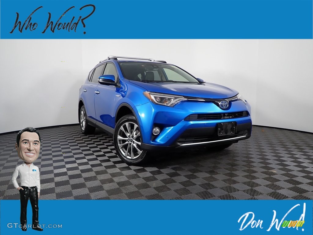 2016 RAV4 Limited Hybrid AWD - Electric Storm Blue / Black photo #2