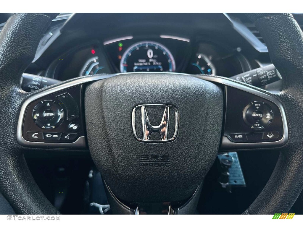 2021 Honda Civic LX Hatchback Black Steering Wheel Photo #146314332