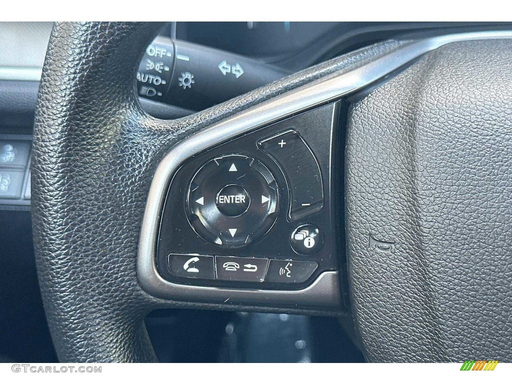 2021 Honda Civic LX Hatchback Black Steering Wheel Photo #146314349