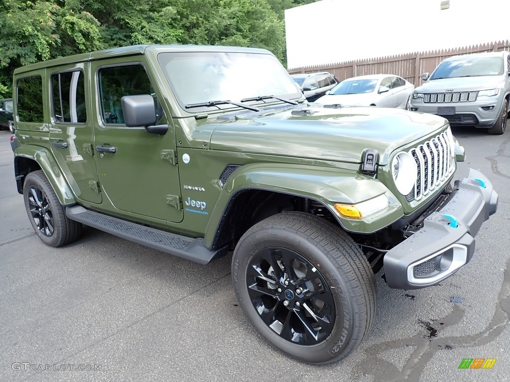 Sarge Green 2024 Jeep Wrangler 4-Door Sahara 4xe Hybrid Exterior Photo #146315183