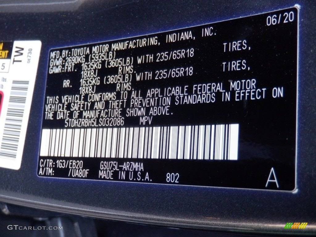 2020 Highlander XLE AWD - Magnetic Gray Metallic / Black photo #43